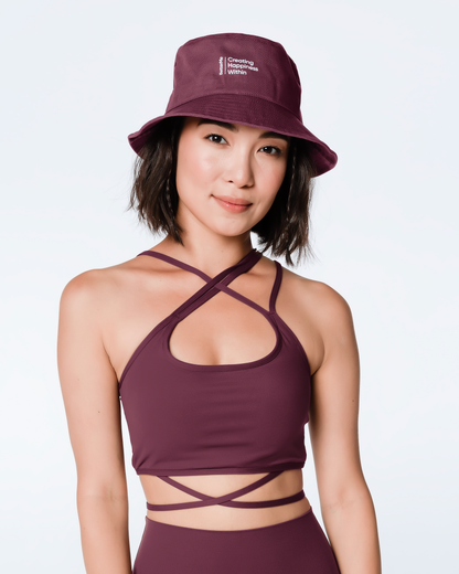 Burgundy Casual Bucket Hat