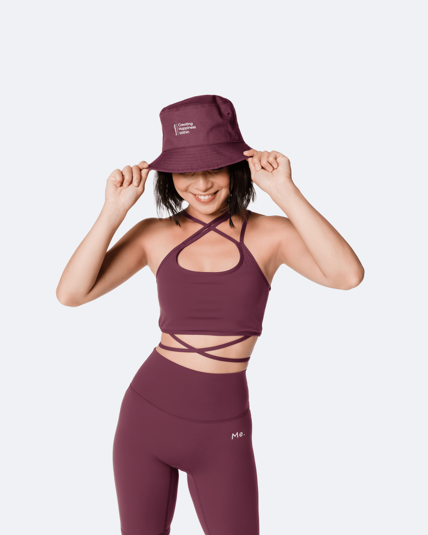 Burgundy Casual Bucket Hat