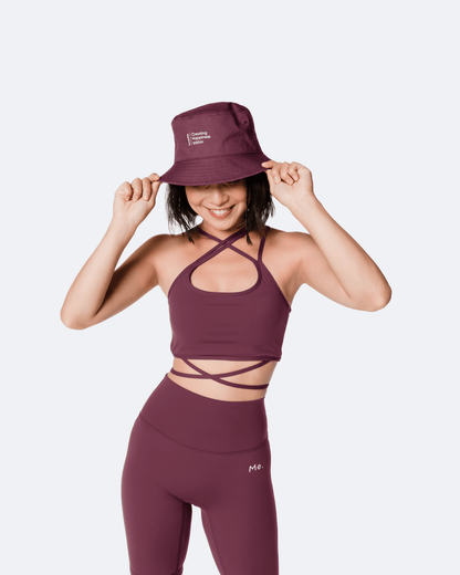 Burgundy Casual Bucket Hat