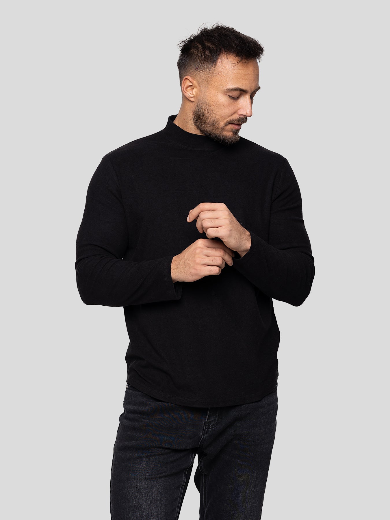 Ultimate Fleece Mock Neck Long Sleeve Tee