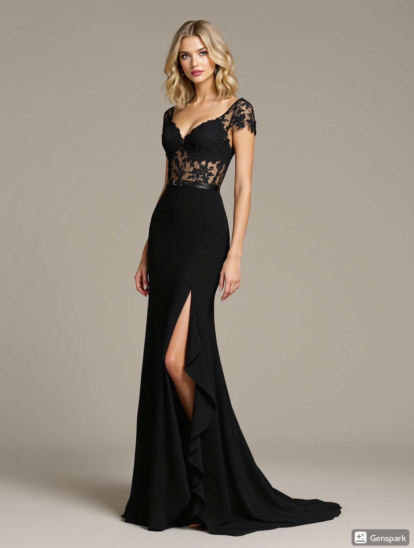 Robe Chic Taille Haute en Dentelle