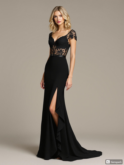 Robe Chic Taille Haute en Dentelle